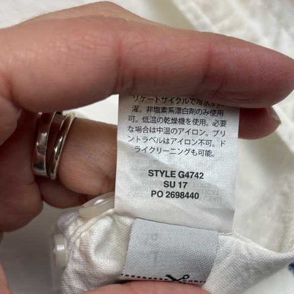 J. Crew lightweight Oxford cloth cotton button front long sleeve shirt in car pr - Picture 4 of 6